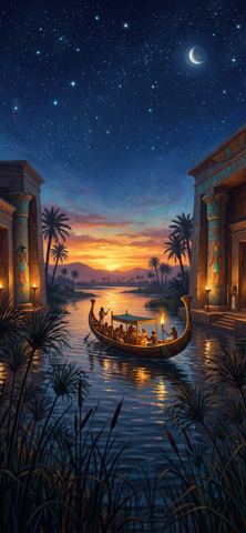 Night river, Egyptian myths wallpaper